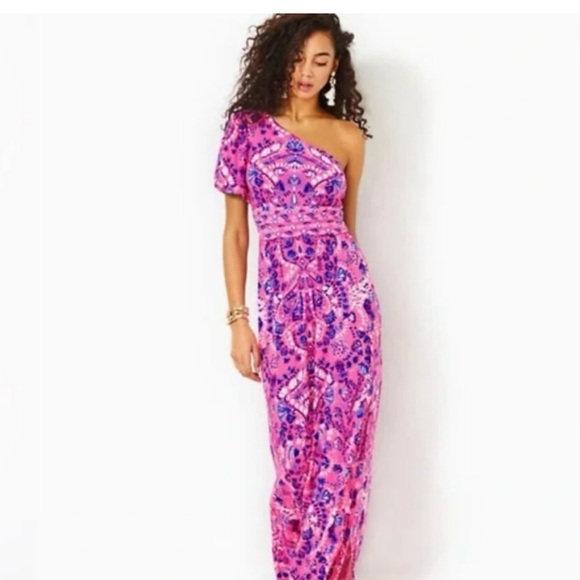 Lilly Pulitzer Dresses & Skirts - Lilly Pulitzer Solana Elegant Pink One-Shoulder Dress